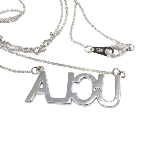 New Without Tags Sterling Silver Clear CZ UCLA Pendant Necklace 18" - Picture 4 of 5